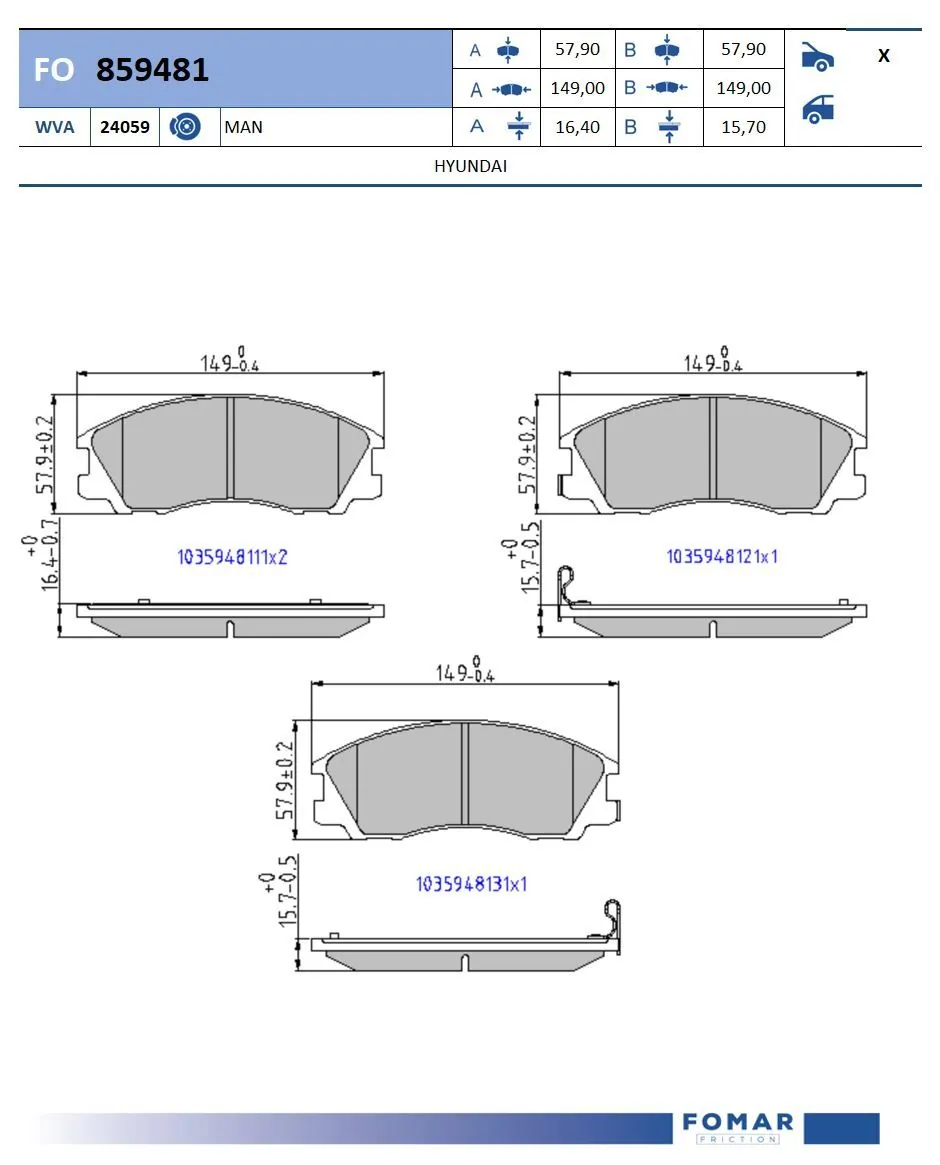 Brake Pad Set, disc brake
